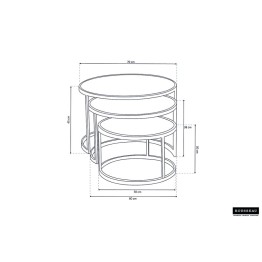 Table basse 'Lenix' set de 3 Mangolia