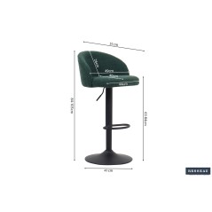 TABOURET DE BAR 'ARDA' BOUCLÉ VERT