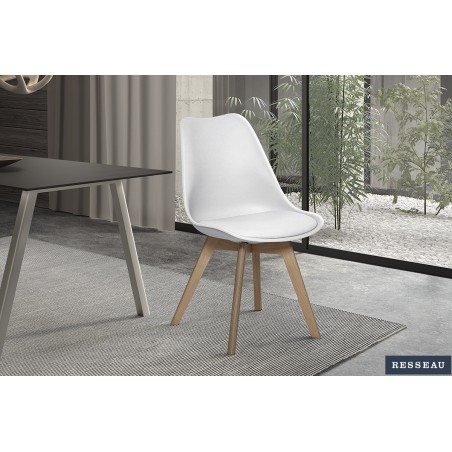 CHAISE 'RETRA' PP + PU BLANC