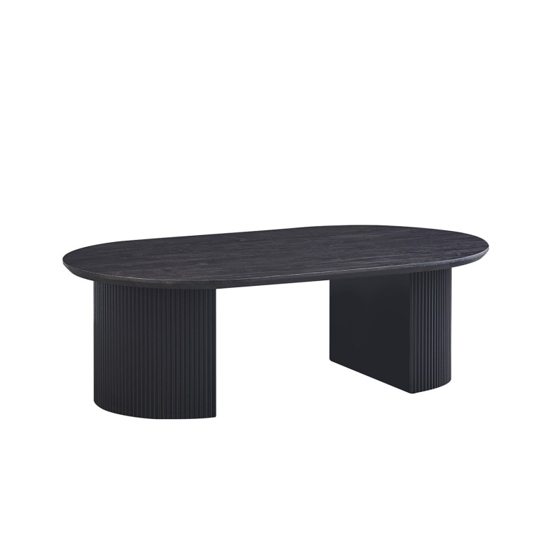 TABLE BASSE 'LAGOS' 120 CM OVALE DÉCOR BRUN FONCÉ