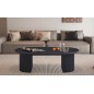 TABLE BASSE 'LAGOS' 120 CM OVALE DÉCOR BRUN FONCÉ