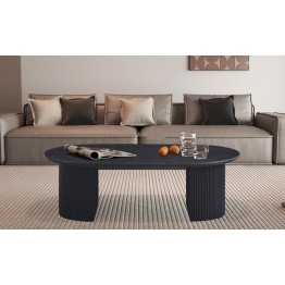 TABLE BASSE 'LAGOS' 120 CM OVALE DÉCOR BRUN FONCÉ